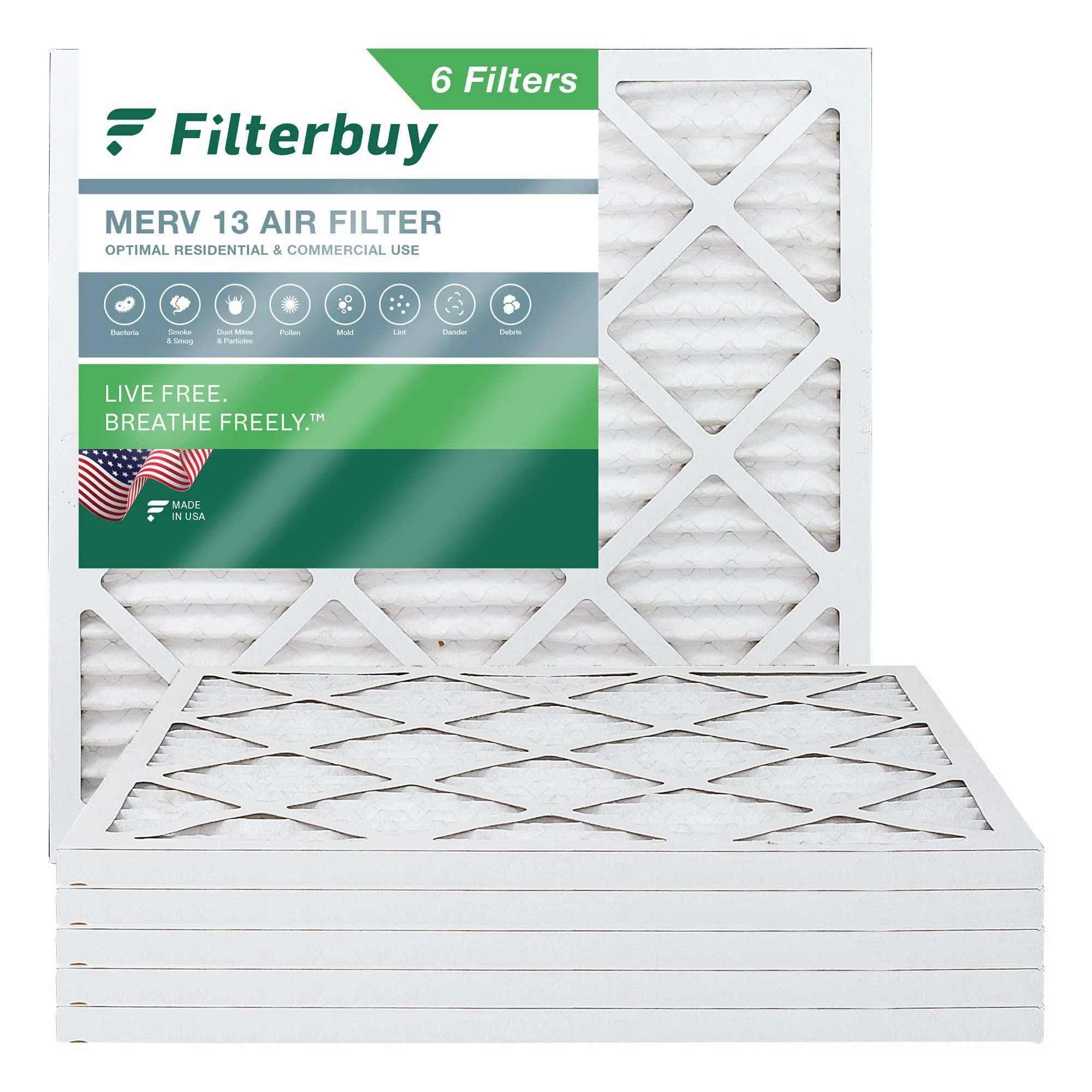 18x18x1 MERV 13 Pleated Air Filter (Pack of 4 Filters)