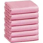 Streak Free Miracle Cleaning Cloths Easy Clean Nanoscale,Fish Scale Microfiber Window Mirror Glass Car Stainless Steel Cleaning,Lint Free Dish cloth Wine Glass Polishing Towel,Reusable,Pack 6,Pink