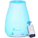 Diffuserlove Essential Oil Diffusers 200ml Remote Control Ultrasonic Mist Humidifiers BPA-Free Aromatherapy Diffuser with 7 Color Lights and Waterless