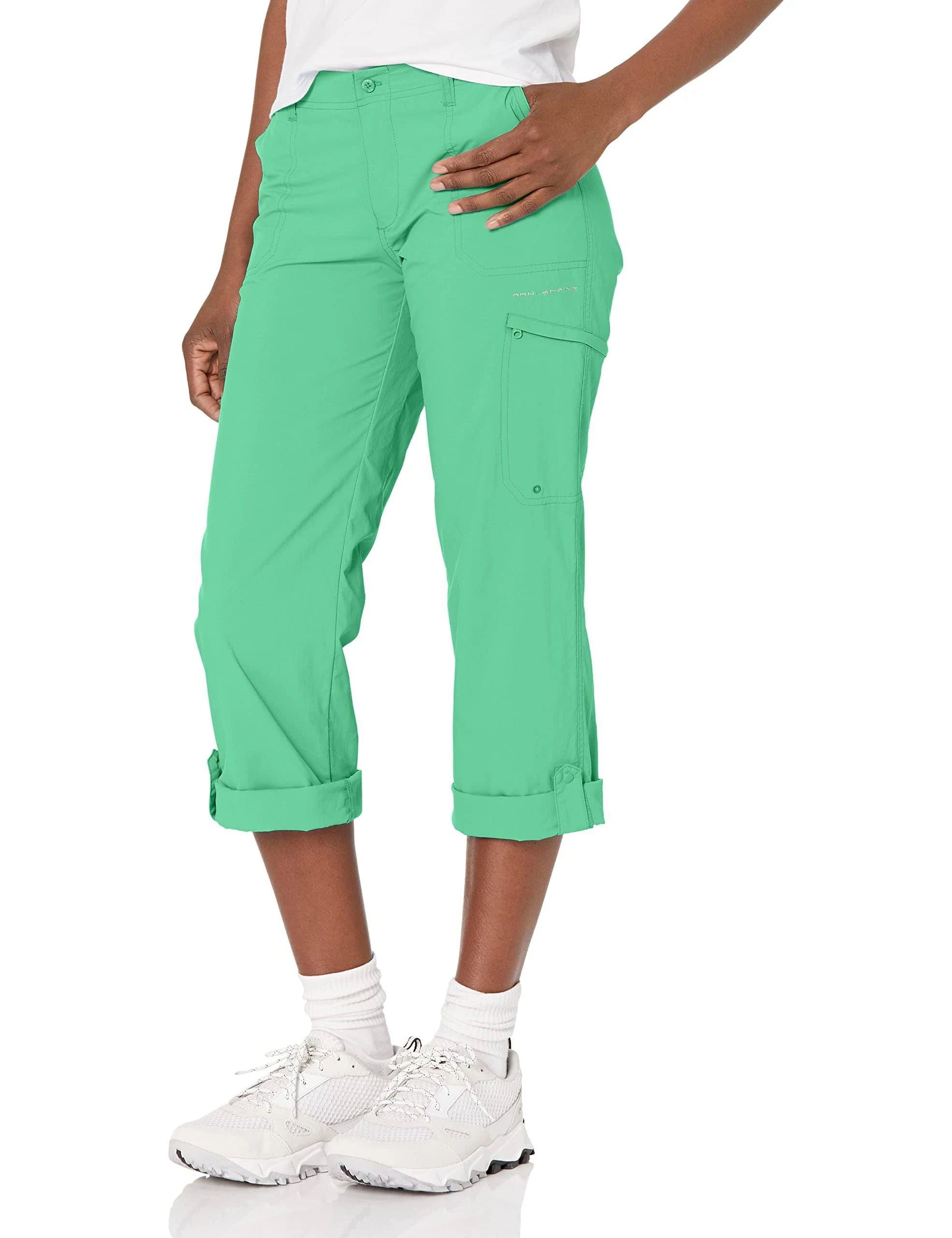 NEW Columbia Women&#039;s Aruba Roll Up Pants - Winter Green, 8 / Reg, UPF 30