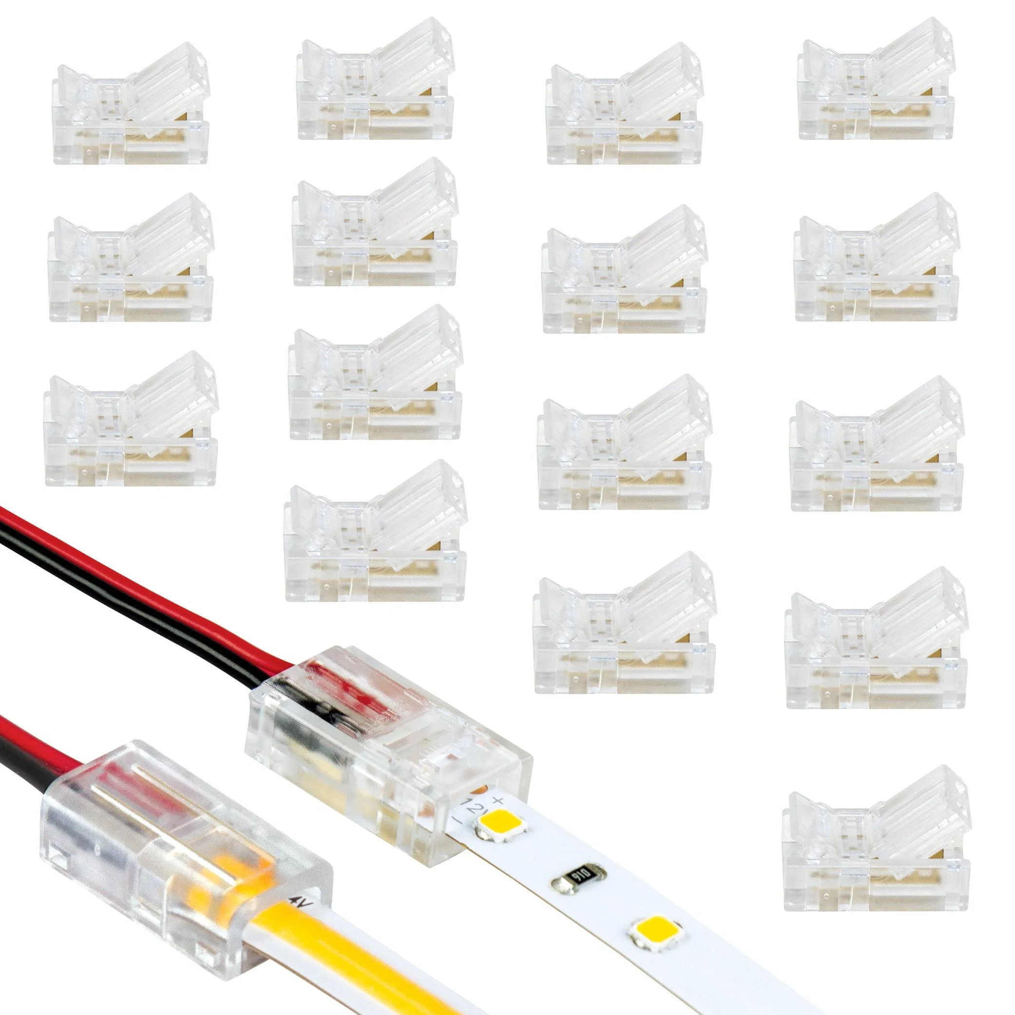 2C LED Strip Light Wire to Tape Connector 18 Pack|brand 566021