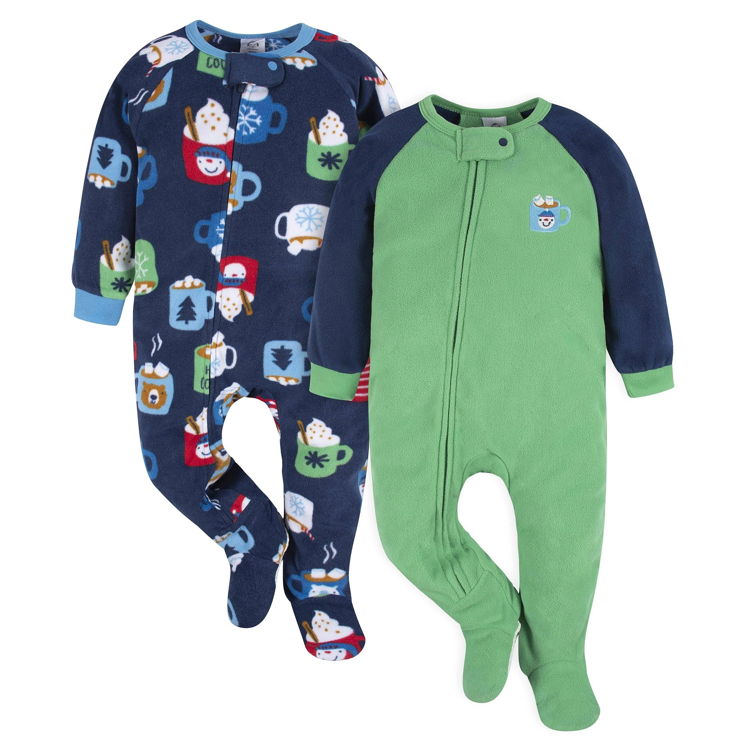 Gerber Baby & Toddler Neutral Microfleece Blanket Sleeper Pajamas, 2-Pack, Sizes 0/3m-5t