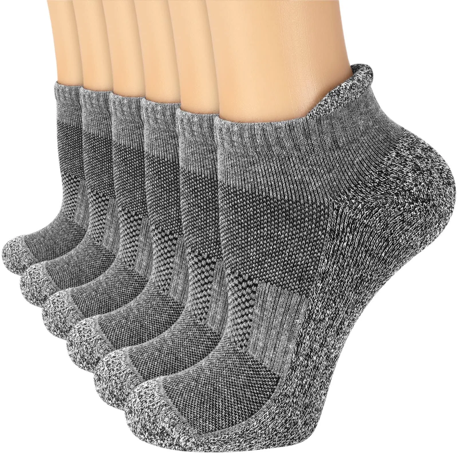 Copper Plantar Fasciitis Running Compression Socks for Men & Women 6 Pairs Arch Support Ankle Socks for Athletic&Travel