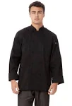 Chef Works Men&#x27;s Calgary Cool Vent Basic Chef Coat Black XSmall