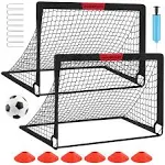 Kids Soccer Goals for Backyard Set - 2 of 4' x 3' Portable Soccer Goal Training Equipment, Pop Up Toddler Soccer Net with Soccer Ball, Soccer Set for