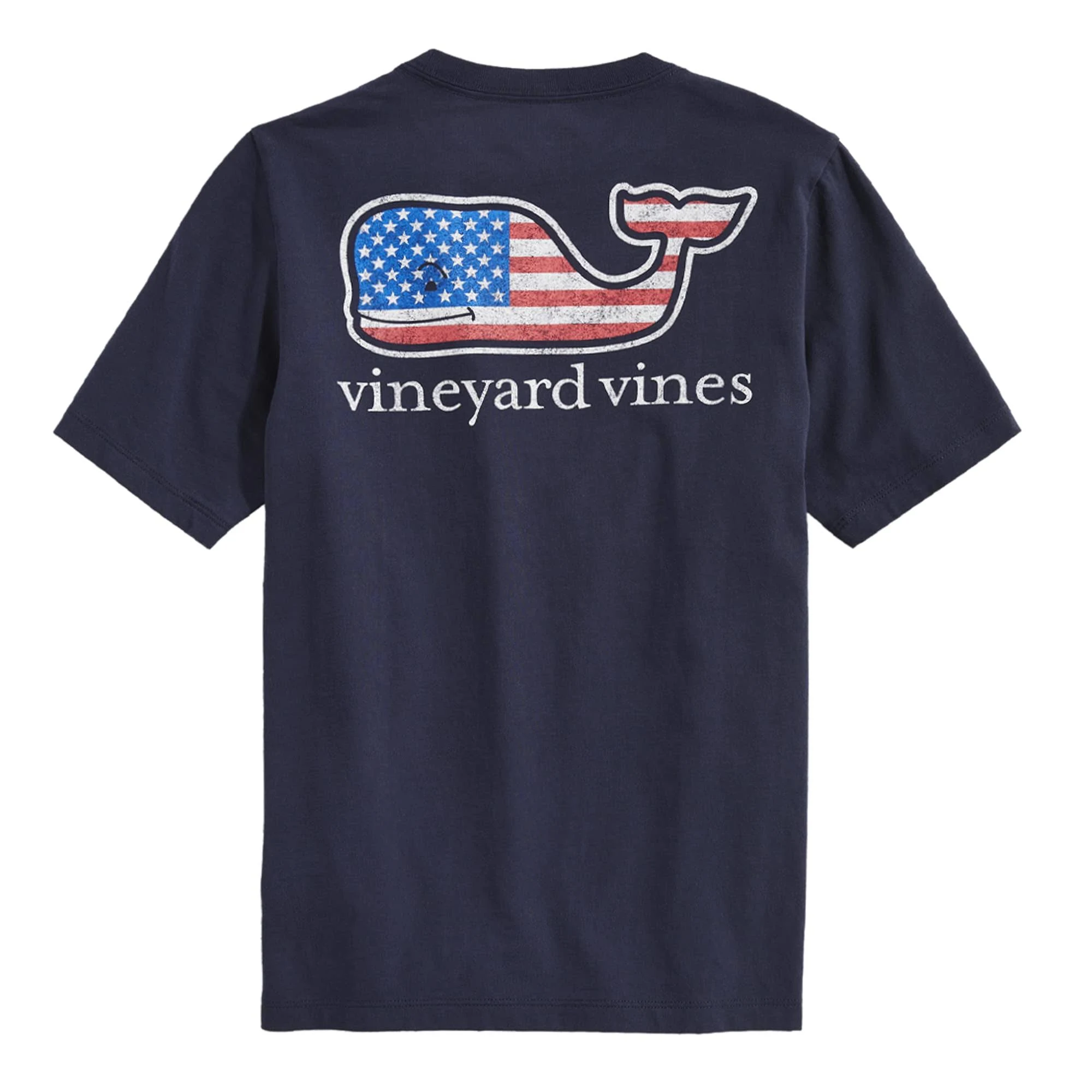 Vineyard Vines Boys' Flag Whale Short Sleeve Pocket Tee