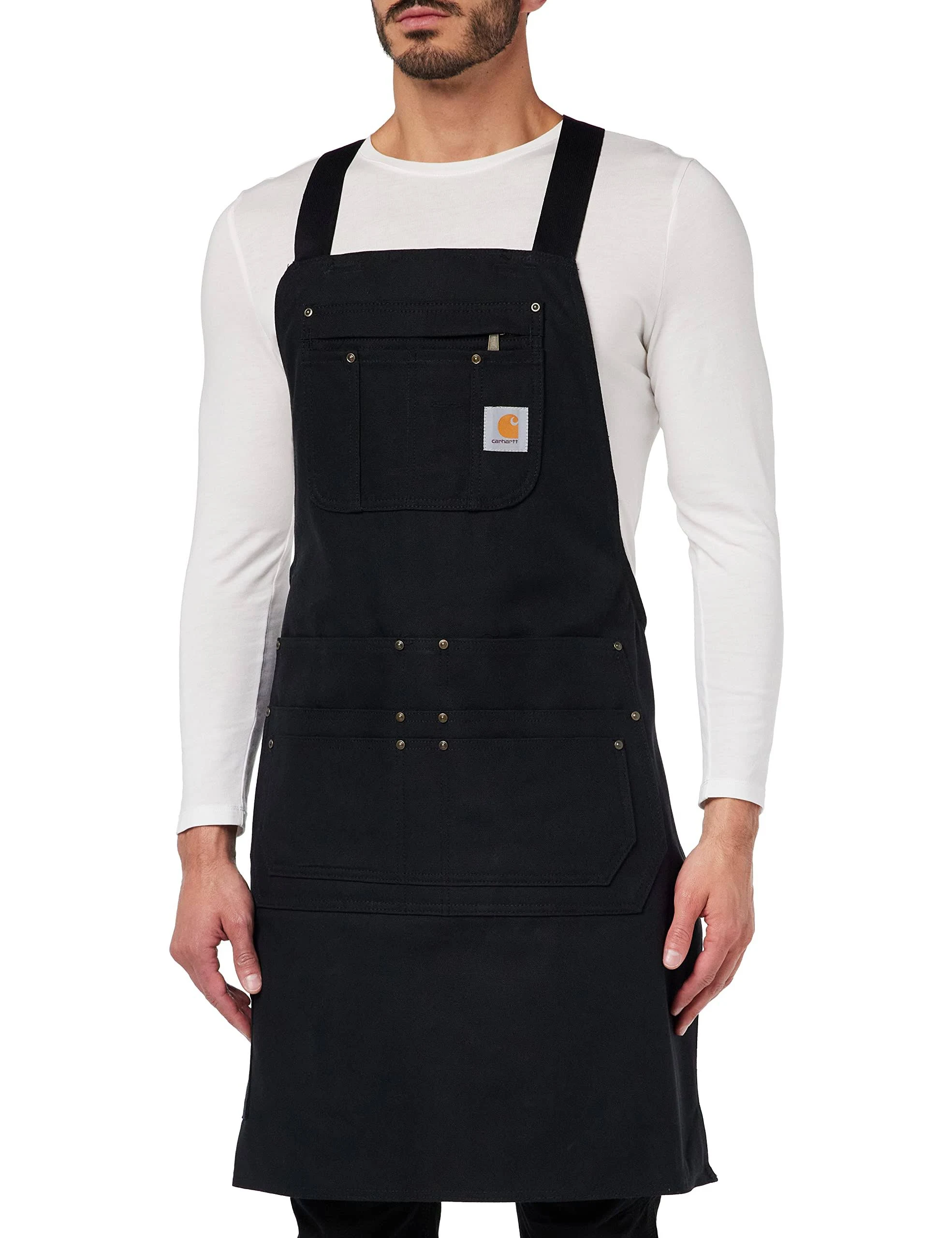 Carhartt Mens Firm Duck Apron Black Cooking Carpenter Leatherwork Craftsman NEW