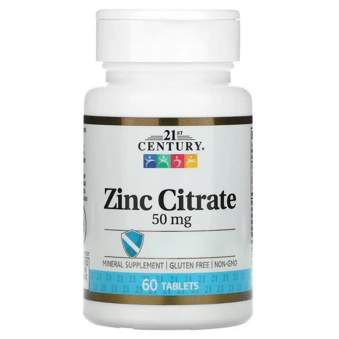 21st Century, Zinc Citrate, 50 mg, 60 Tablets