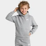 Nike Kids' Club Fleece Hoodie in Grey Heather/White