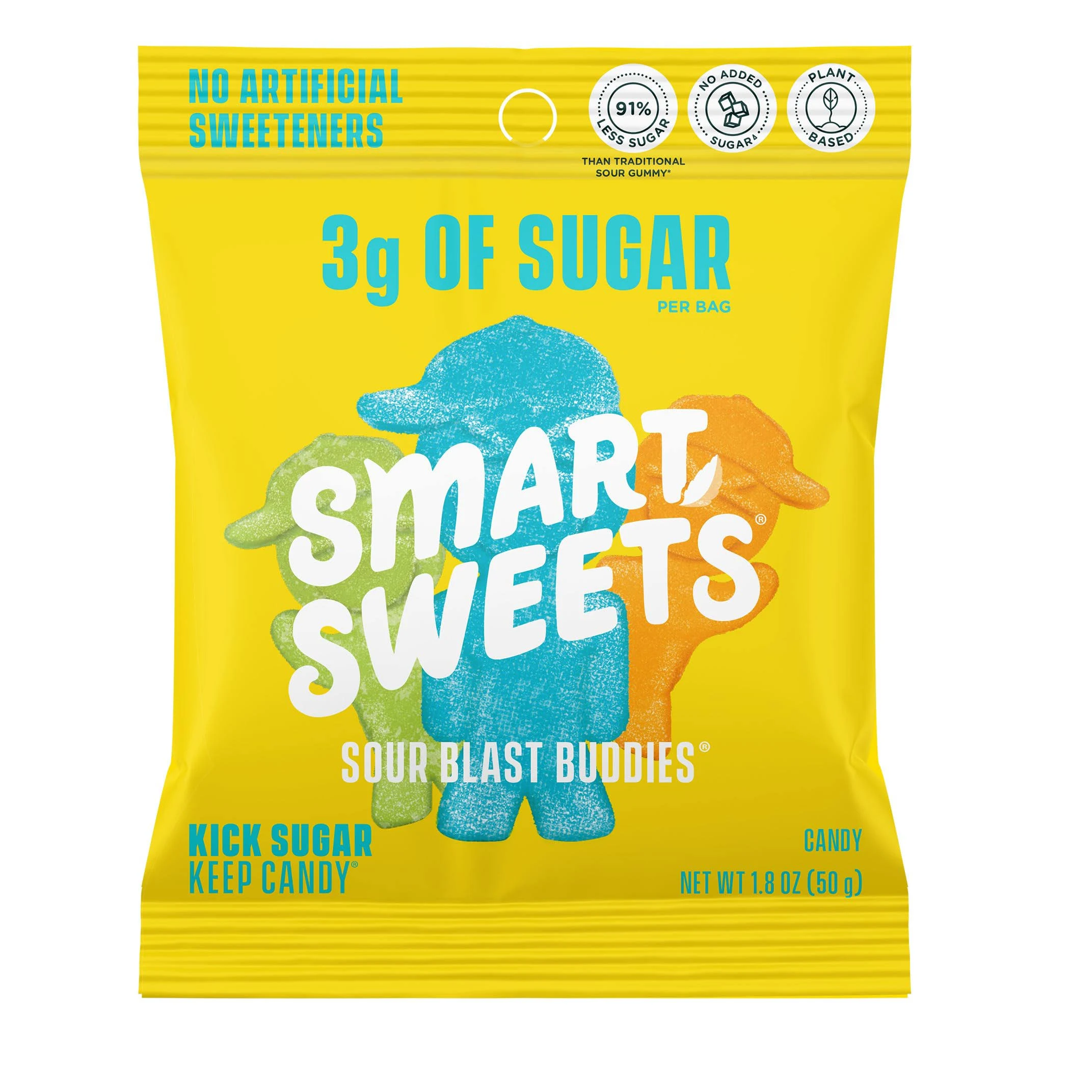 SmartSweets Sour Blast Buddies, Low Sugar Gummy Candy (3g), Low Calorie (130 ...