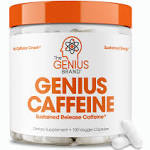 Genius Caffeine Extended Release Microencapsulated Caffeine Pills, All Natural