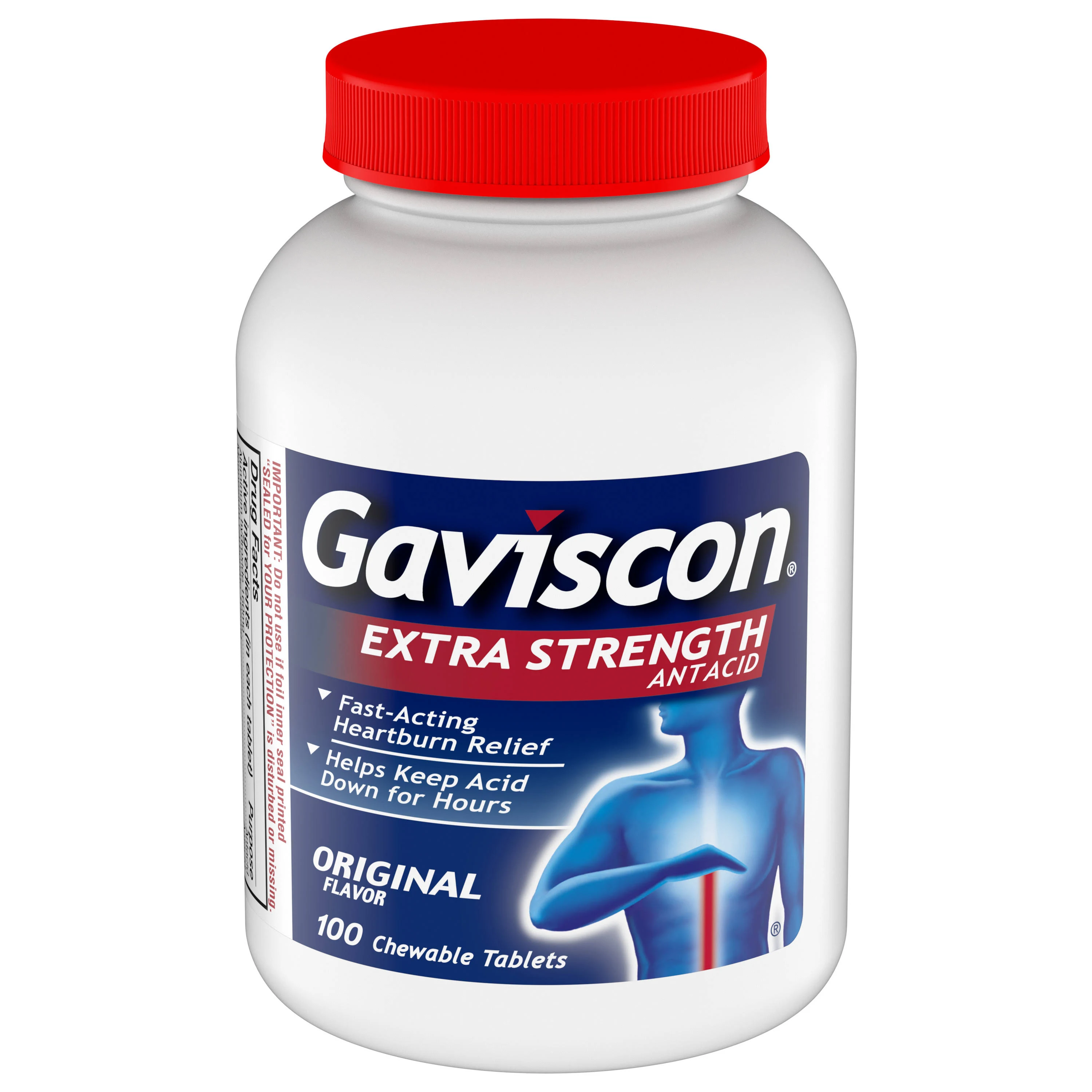 Gaviscon Antacid, Extra Strength, Chewable Tablets, Original Flavor - 100 tablets