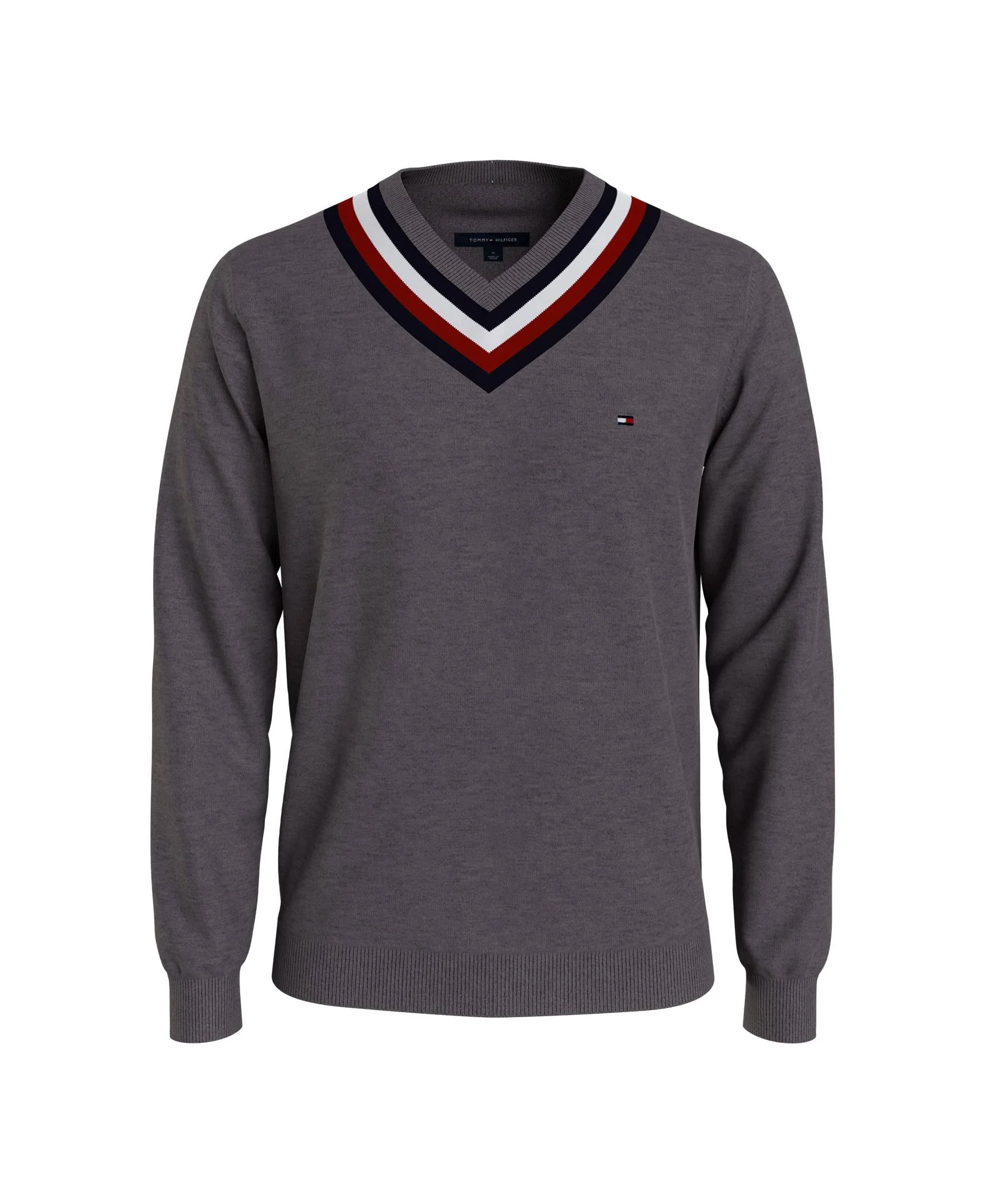 Tommy Hilfiger Men's Stripe V Neck Sweater