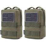 2 Pack Molle Pouches - Tactical Compact Water-Resistan<wbr/>t EDC Pouch Black