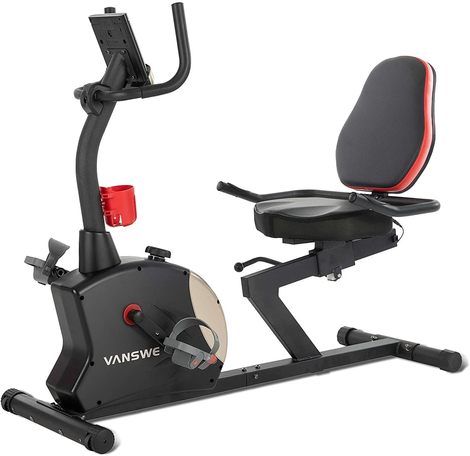 Vanswe Recumbent Exercise Bike for Seniors, Recumbent Bike for Home, Recumbent Stationary Bike 400lbs Weight Capacity with Smart App, LED Monitor,