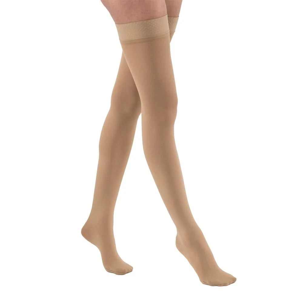 Jobst Relief 20-30 Thigh High Open Toe Beige Stockings - Small