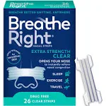 Breathe Right Extra Strength Clear Nasal Strips, 26 ea