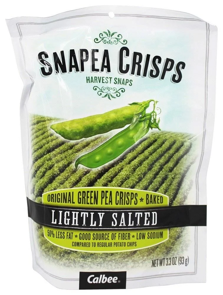 harvest snaps original lightly salted green pea snack crisps