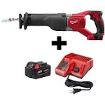 Milwaukee SAWZALL Reciprocating Saw 18V Li-Ion Adjustable Shoe w/ (2) Batteries