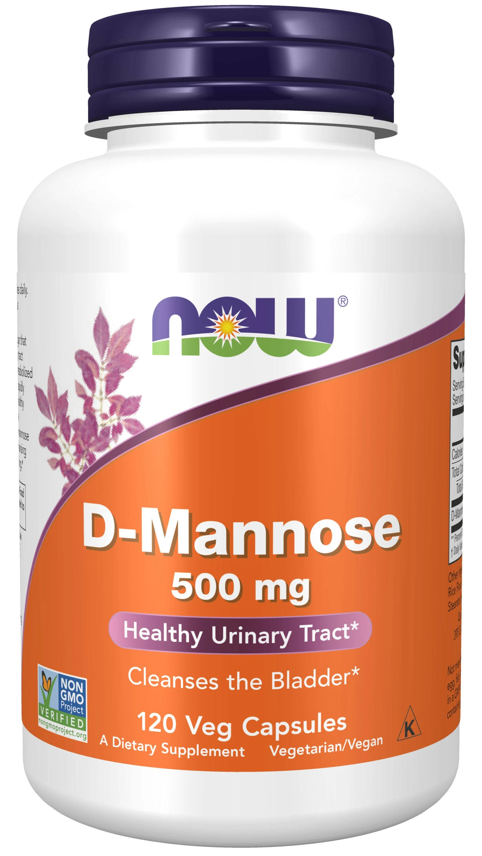 Now D-Mannose, 500 mg, Capsules - 120 capsules