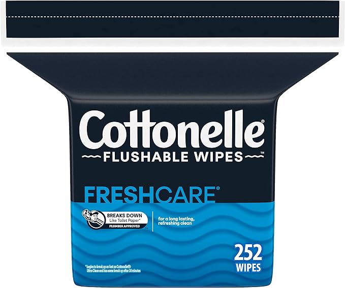 Cottonelle Fresh Care Flushable Moist Wipes Refill OglBkj, 168 count, (3 Packs)