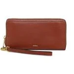 Fossil Women's Logan Zip Around Clutch - Brown