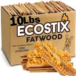 Eco-Stix Fatwood Fire Starter Kindling Firewood Sticks – Bulk Packaged Firestarters – 100% All Natural Resin Ocote  50LB