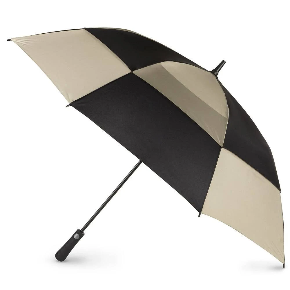 Totes Recycled Golf Size Auto Open Vented Stick Umbrella with Sunguard Technology Navy/White One Size