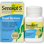 Senokot-S Laxative Ingredient + Stool Softener, Natural Vegetable, Dual Action, Tablets - 30 tablets