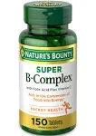 Nature's Bounty Super B Complex with Folic Acid Plus Vitamin C 150 Tablets