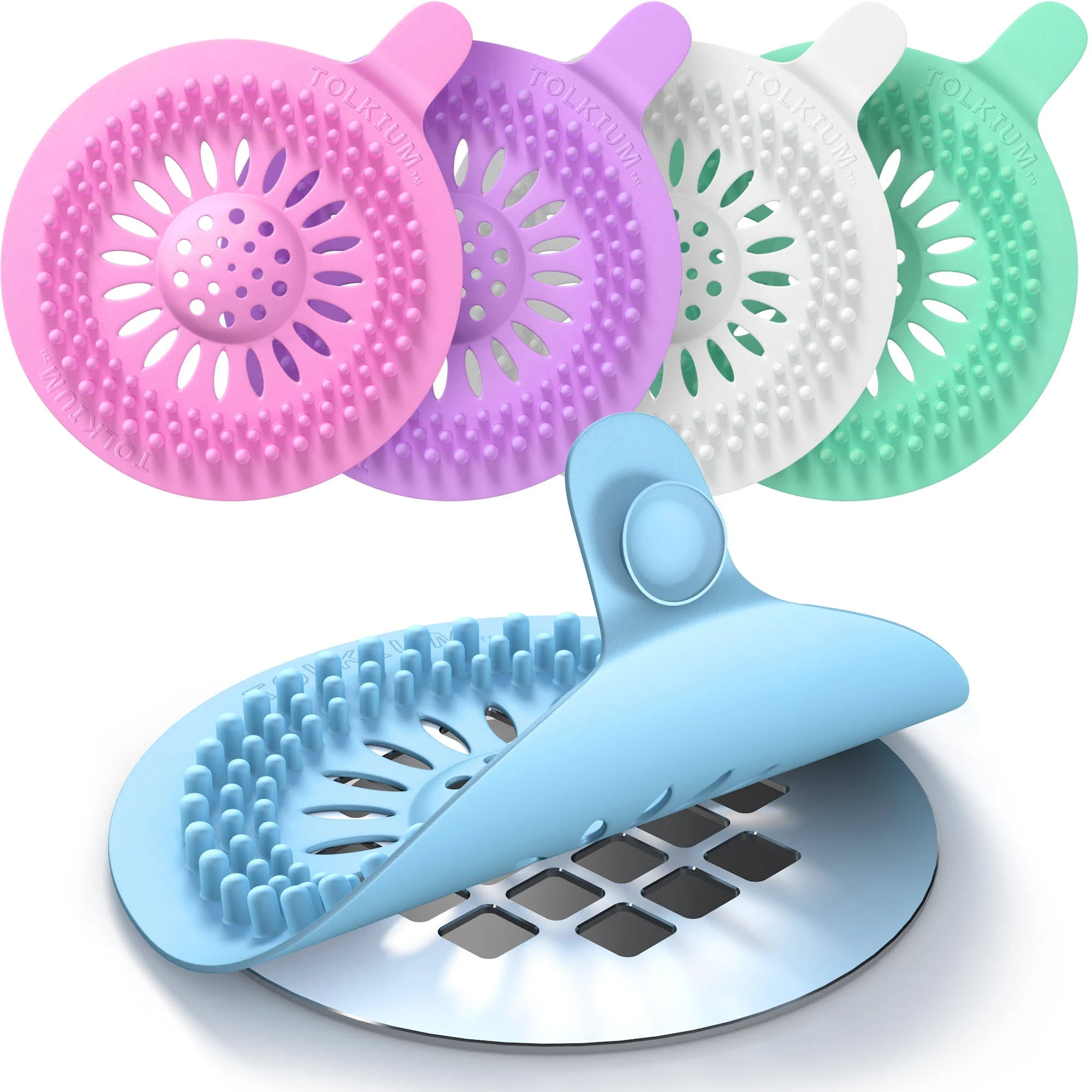 TOLKIUM Vibrant Drain Hair Catcher 5-Pack