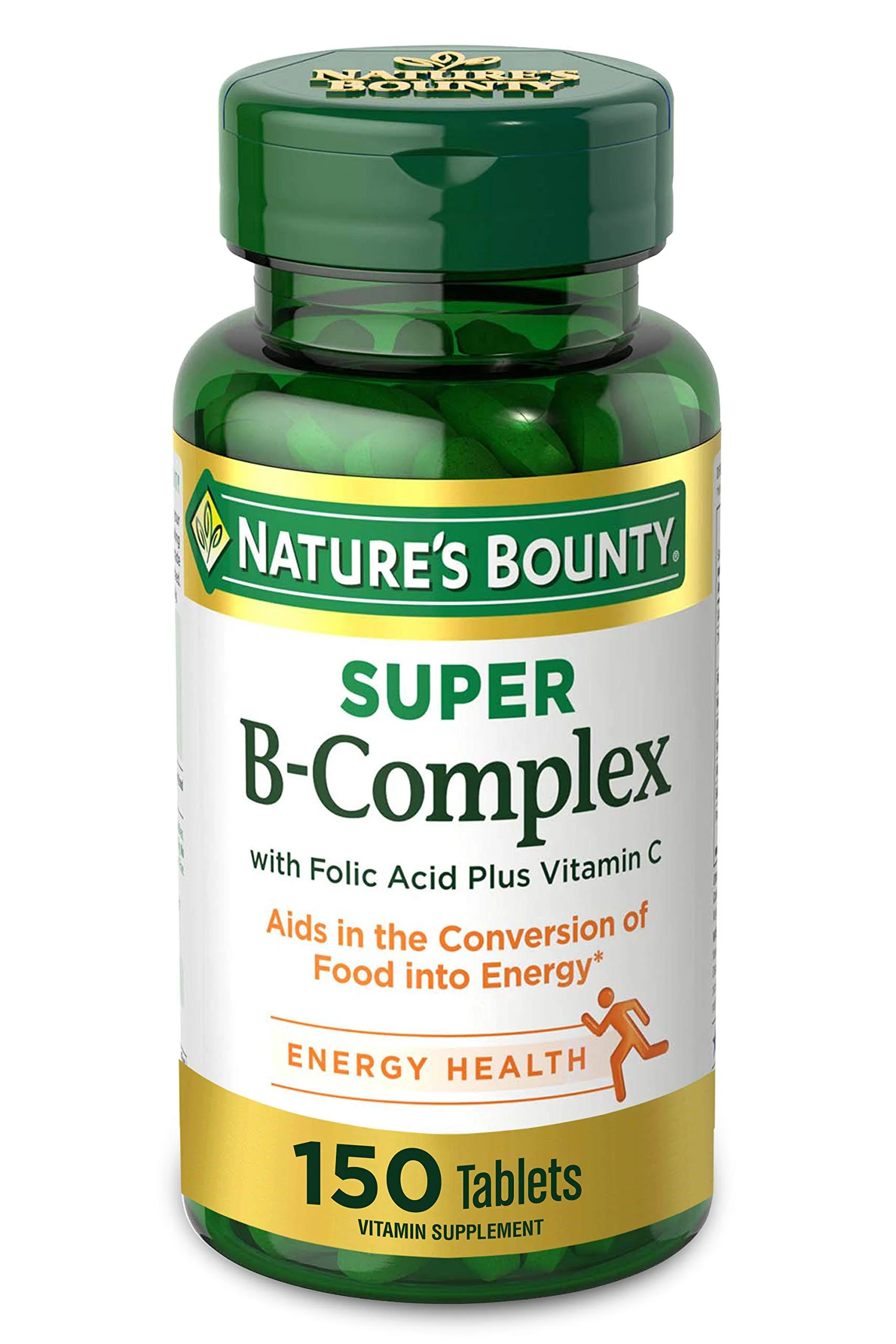 Nature's Bounty Super B Complex with Folic Acid Plus Vitamin C 150 Tablets