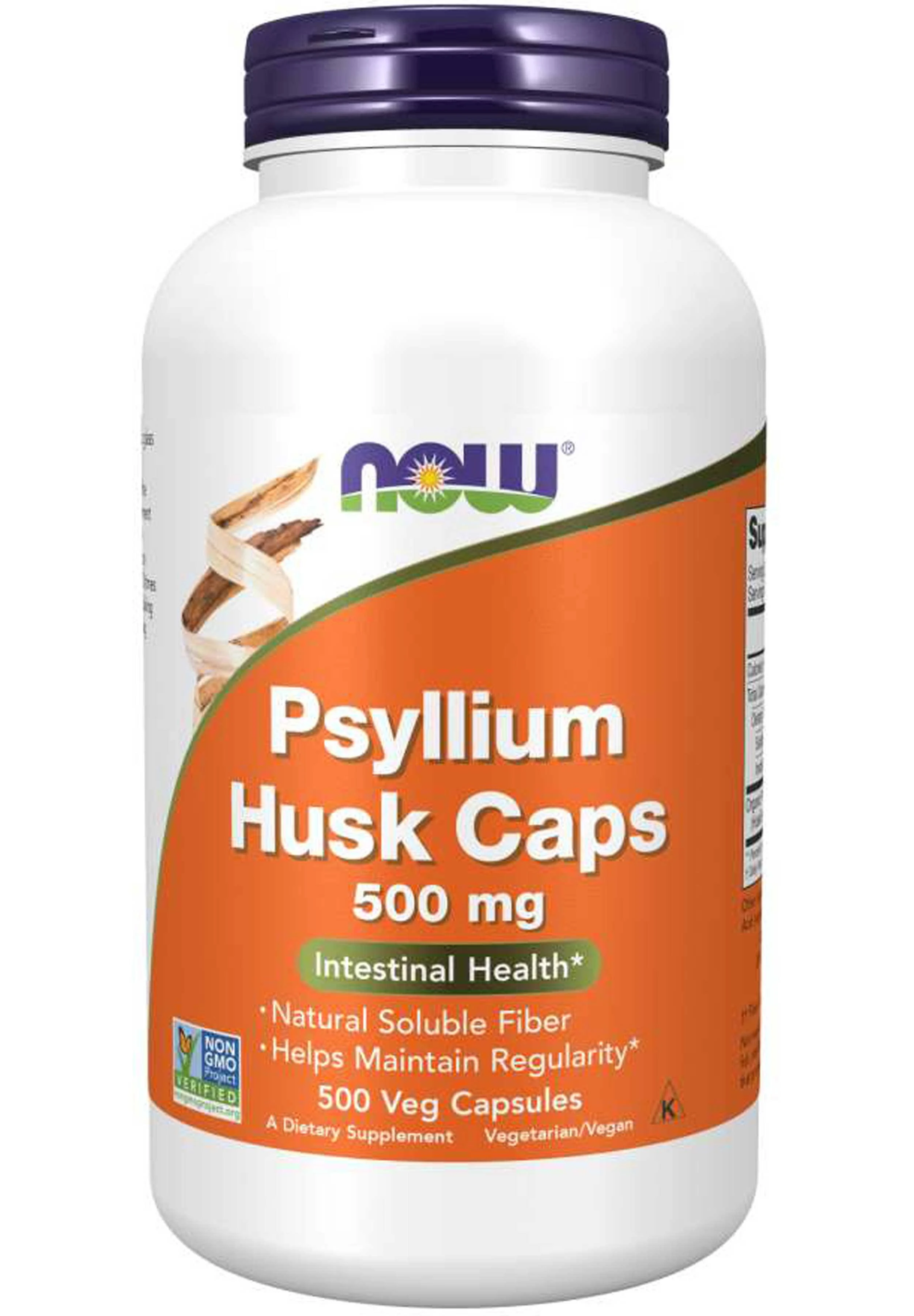 Now Foods Psyllium Husk Caps 500 Capsules 500 mg