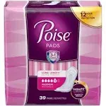 Poise Incontinence Pads & Postpartum Incontinence Pads, 5 Drop Maximum Absorbency, Regular Length, 96 Count, Packaging May Vary