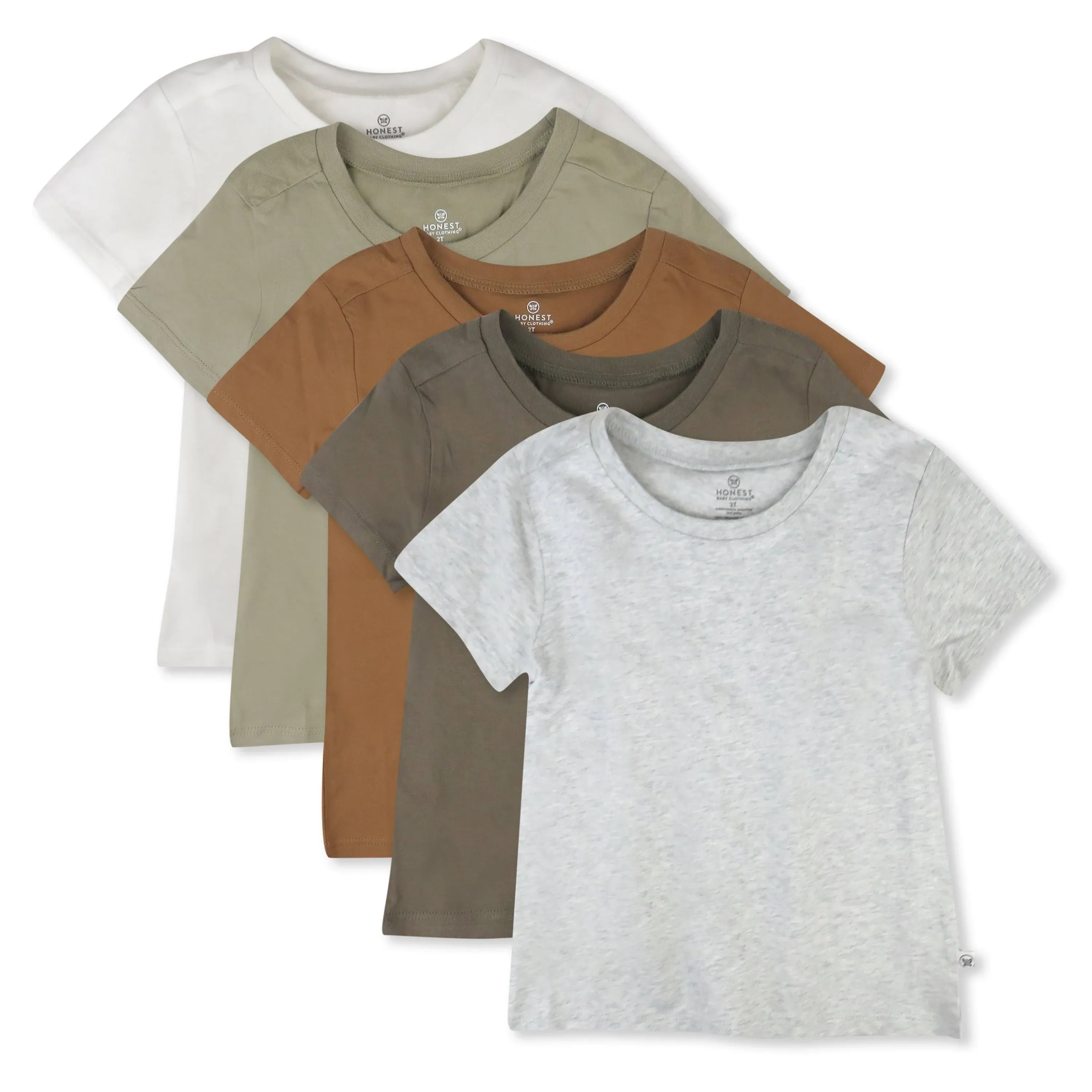 5-Pack Organic Cotton Short Sleeve T-shirts Earth Tones / NB