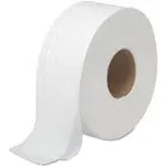 JRT Bath Tissue, Jumbo, 2-Ply, White, 1000 ft/Roll, 12 Rolls/Carton