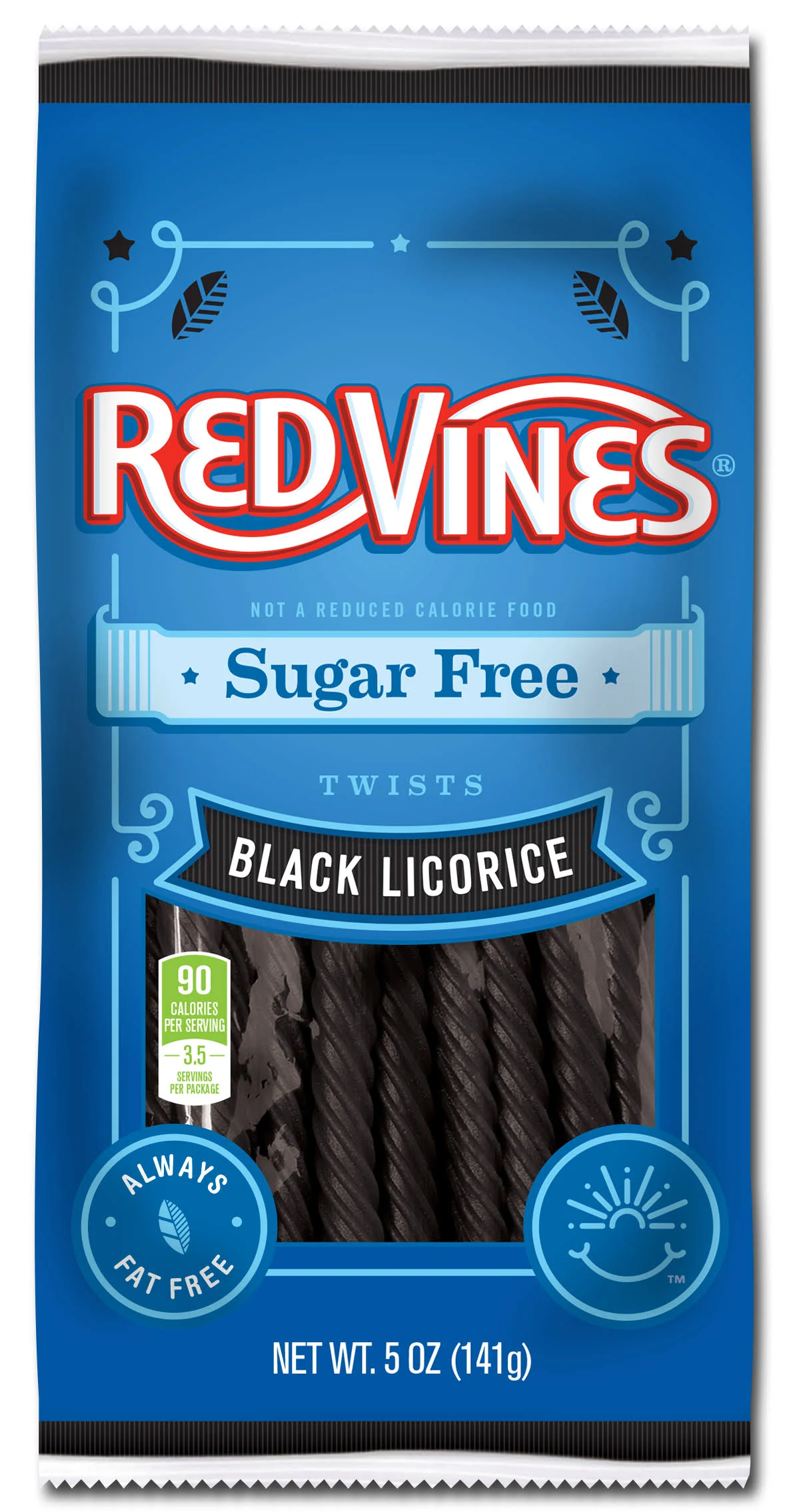 Red Vines Sugar Free Black Licorice Twists-5 oz.-12/Case