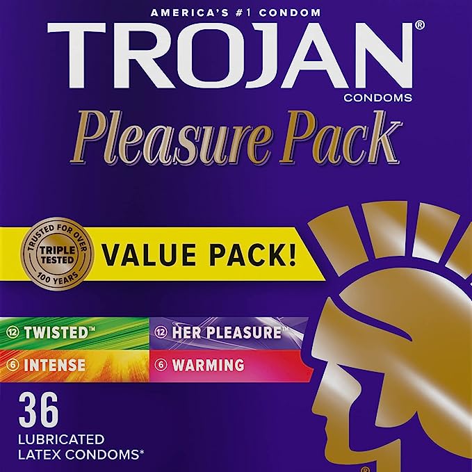 Trojan Pleasure Pack Lubricated Condoms, 12 Count