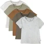 5-Pack Organic Cotton Short Sleeve T-shirts Earth Tones / NB