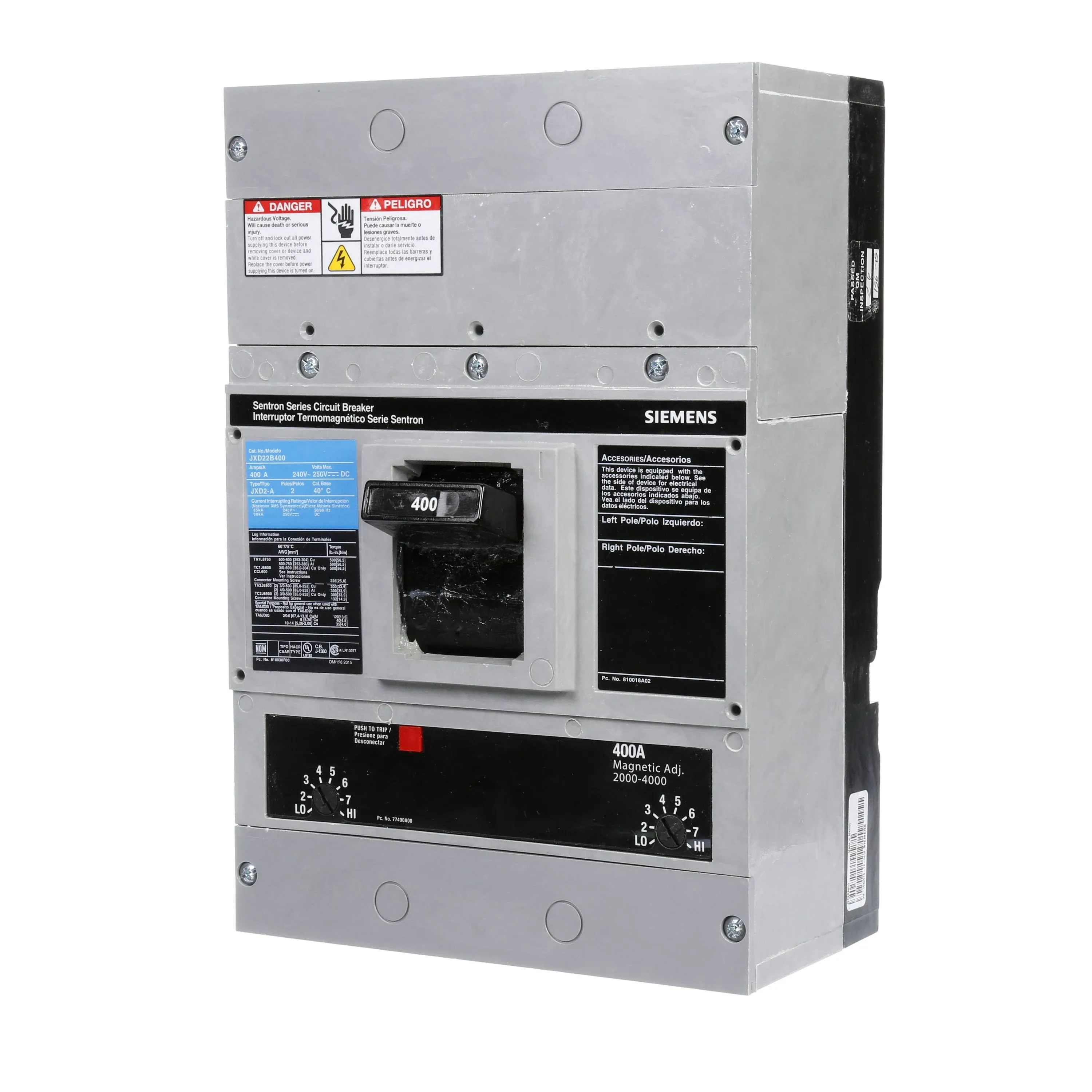 Siemens JXD22B400 Molded Case Circuit Breaker