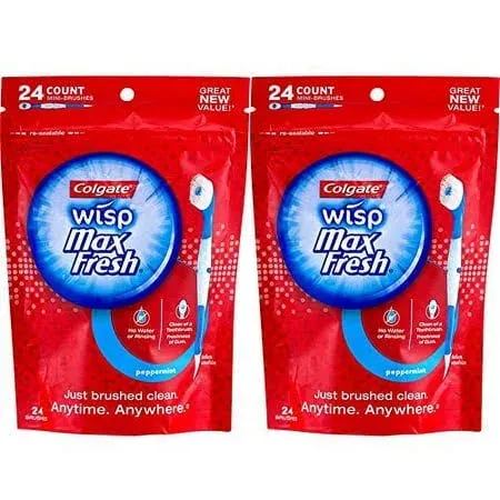 Colgate Max Fresh Wisp Disposable Mini Travel Toothbrushes