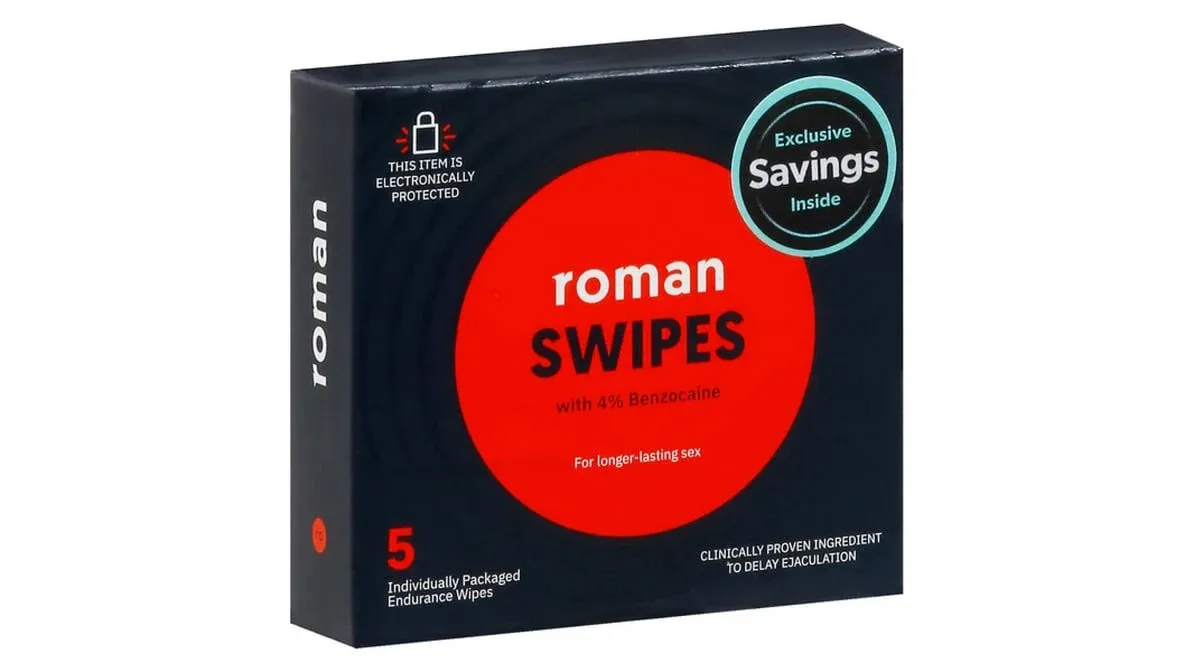 Roman Endurance Wipes, Swipes - 5 wipes