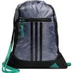 adidas Unisex Alliance 2 Sackpack, Stone Wash Grey/Court Green/Black, One Size