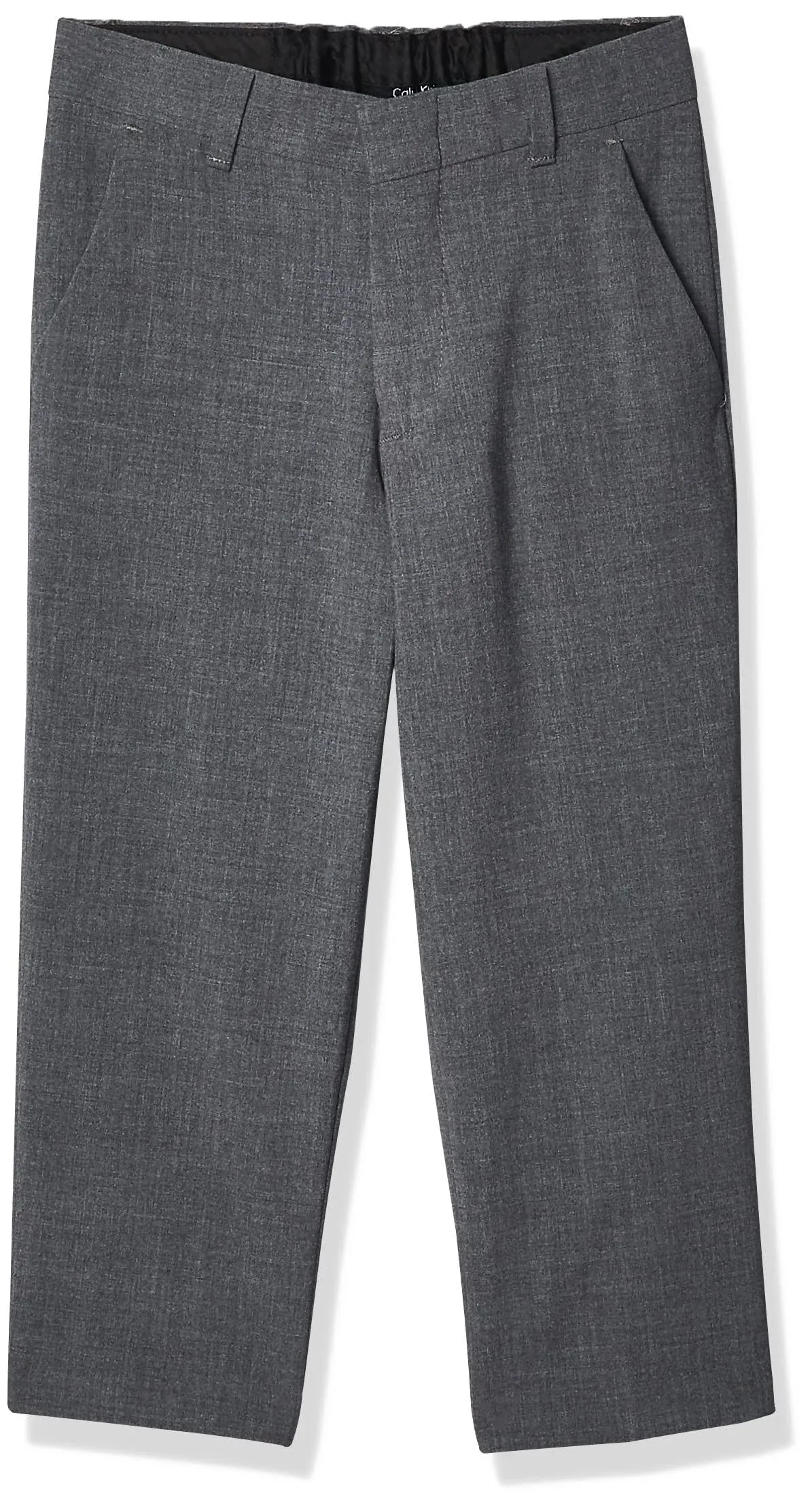 Calvin Klein Boys' Flat Bi-Stretch Dress Pant, Straight Leg Fit, Belt Loops & Front Pockets