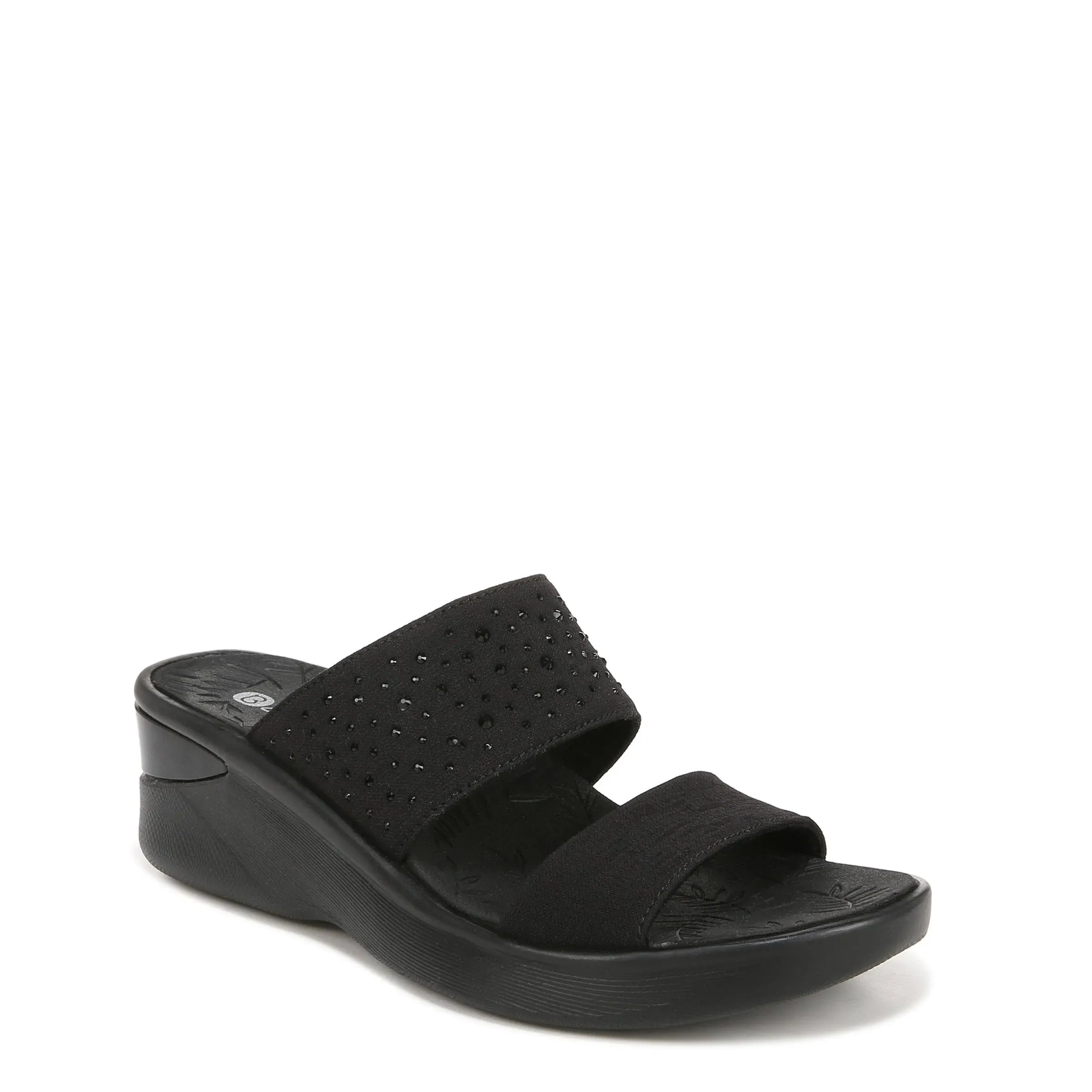 Bzees Sienna Bright Wedge Sandal | Women's | Black | Size 6 | Sandals