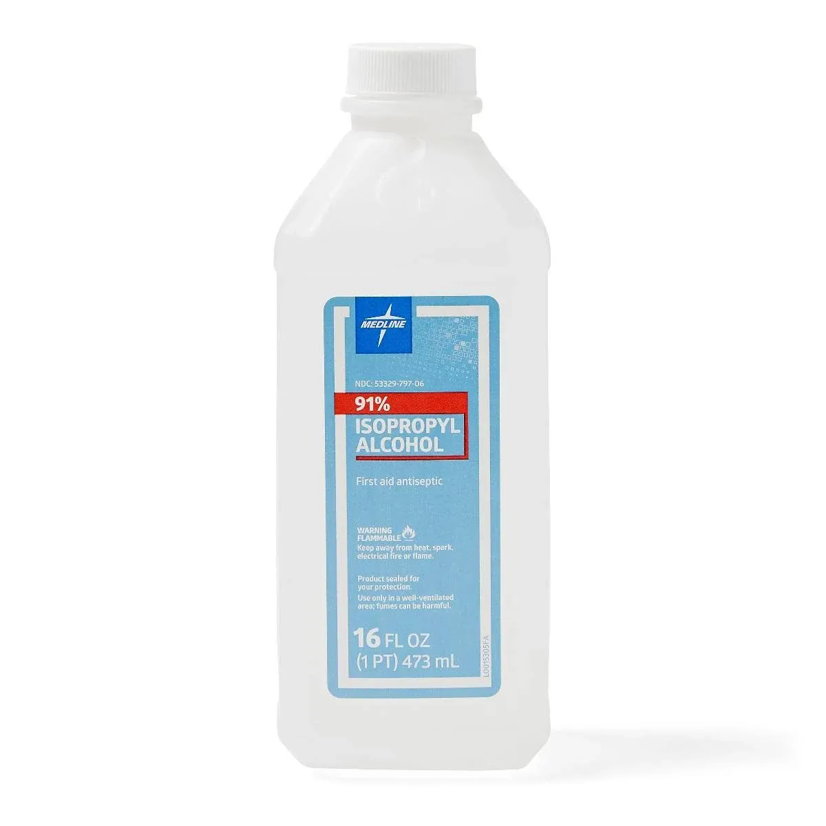 Medline 91% Isopropyl Rubbing Alcohol 16-oz 12/Case