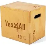 Yes4all 20x18x16 Wooden Plyo Box for Exercise - Included: Packaged Screws