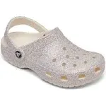 Crocs Kids' Classic Glitter Clog - Silver