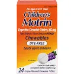 Children's Motrin Dye-Free Ibuprofen Chewable Tablets - Grape, 24 ct