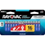 Rayovac High Energy Alkaline AAA Batteries 16-Pack